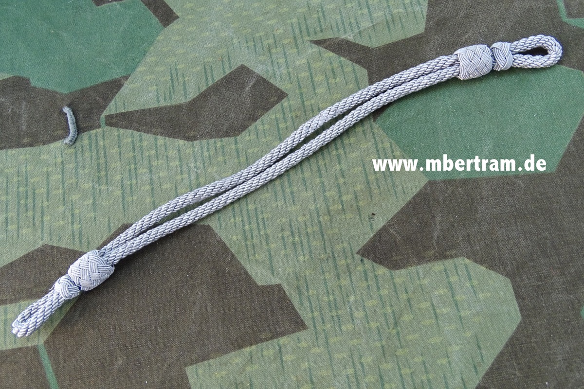 Wehrmacht Mützenkordel für die Offizierschirmmmütze Metallgepinst, 31cm