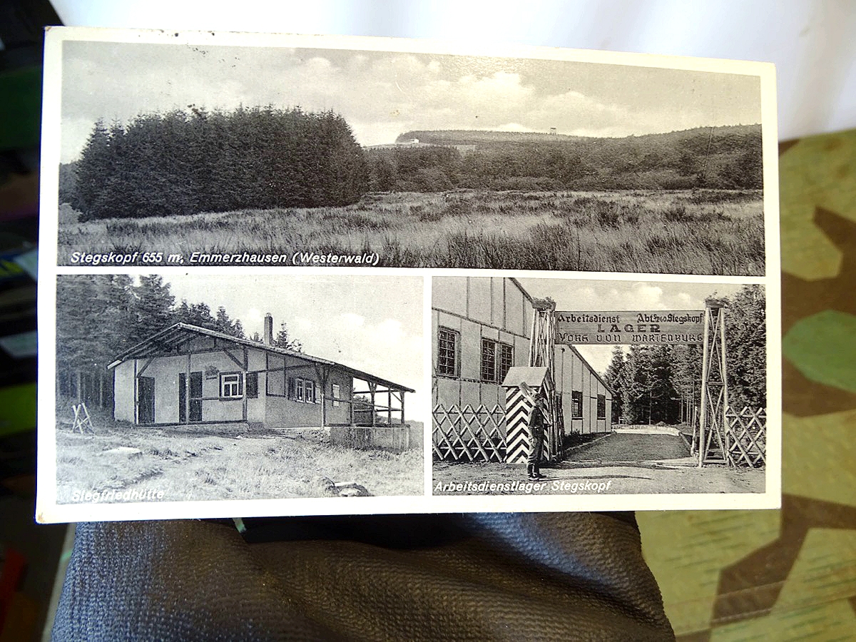 Postkarte RAD Arbeitsdienstlager, Westerwald, Stegskopf, " York von Martenburg"