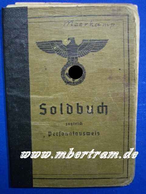2227-15 Dokumente u.Fotos Panzer Aufklrungs Abt.1, Soldbuch