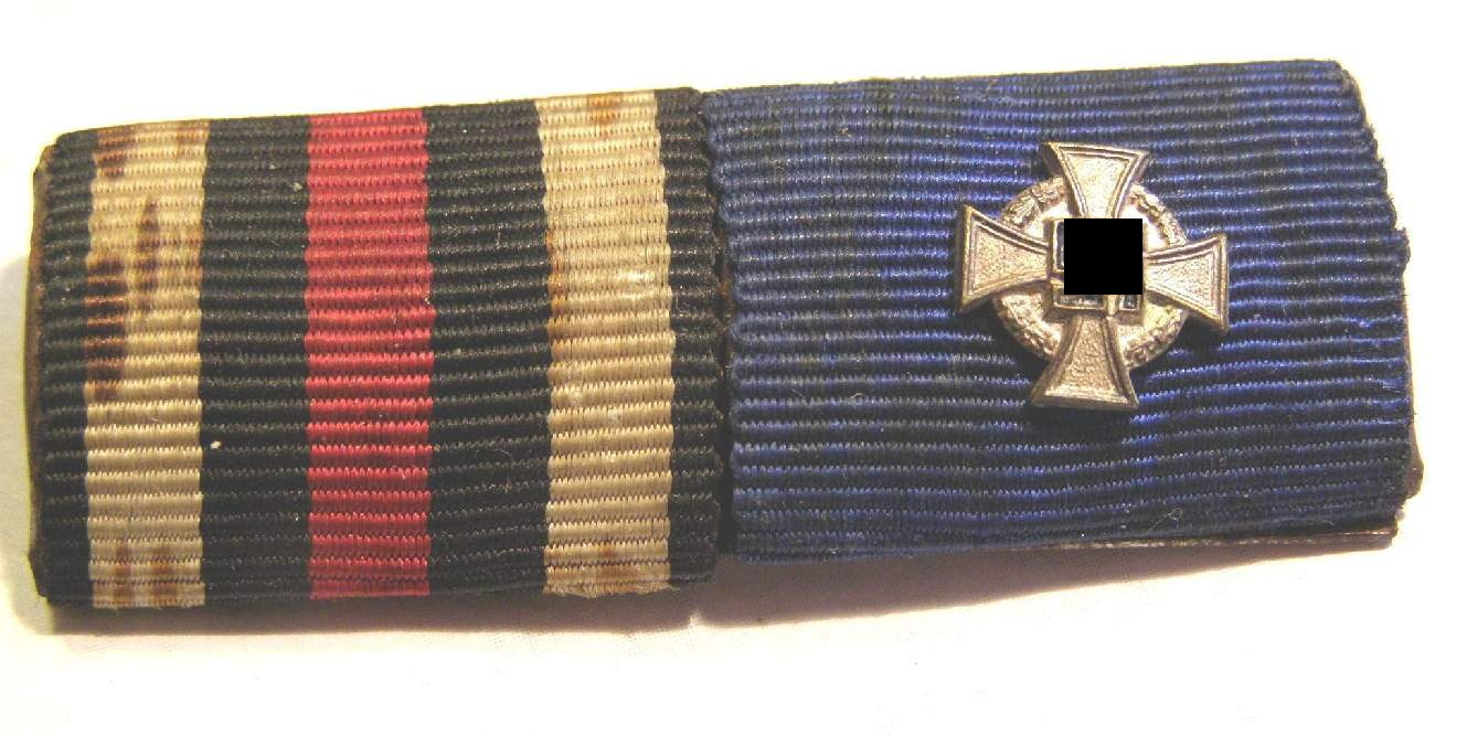 2er Bandspange: Treuedienstausz. und Ehrenkr. F. Frontk.
