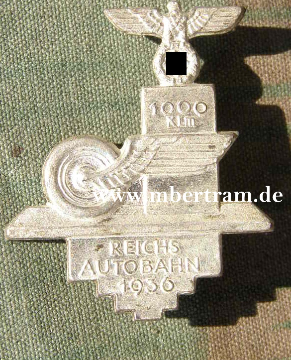 Abzeichen für Eröffnung "1000 km Reichsautobahn 1936