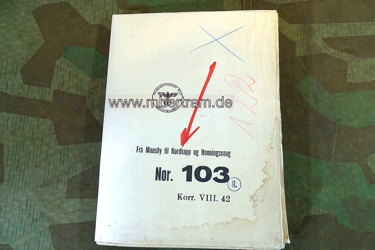 Kriegsmarine Seekarte Nr. 103 Fra Masoyt til Nordkap, Korr.VIII 42