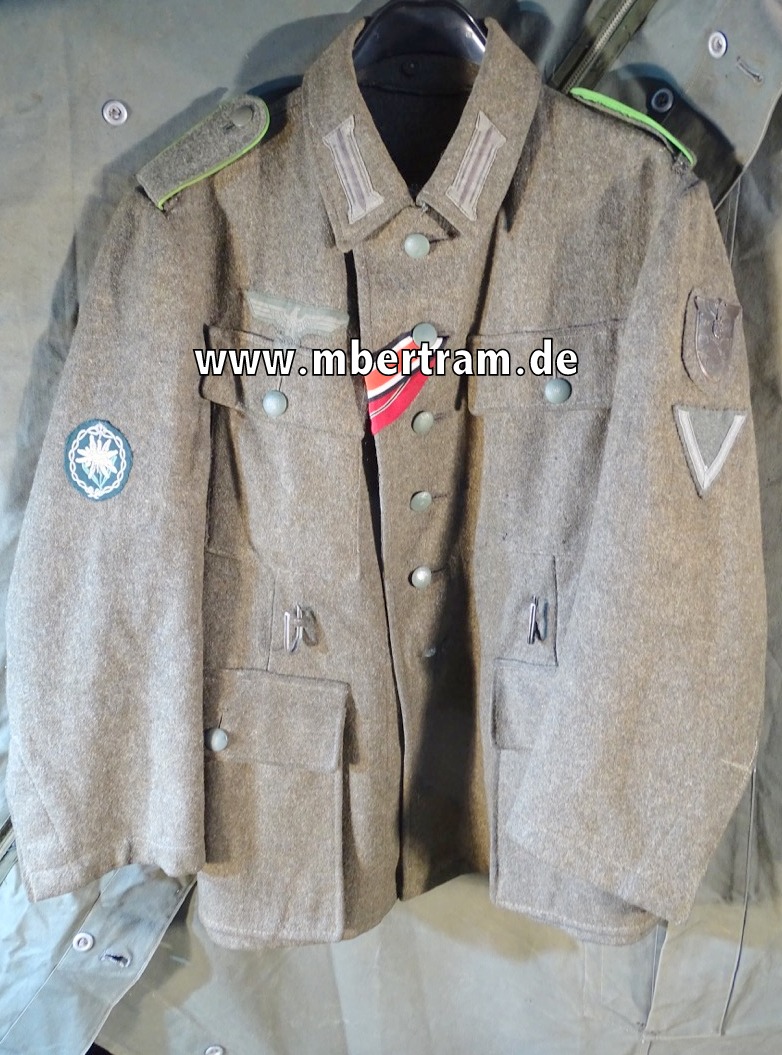 Feldbluse M 43, Wehrmacht Gefreiter Gebirgsjäger, Krimschild,( ohne Futter)