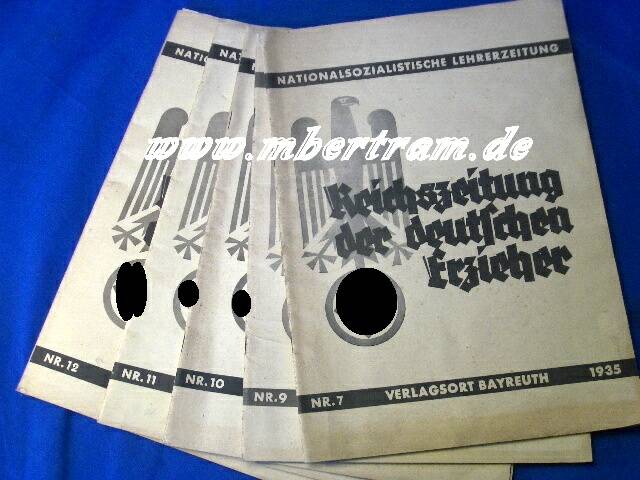 5 Stück Reichszeitung d. deutschen Erzieher, NS Lehrerbund