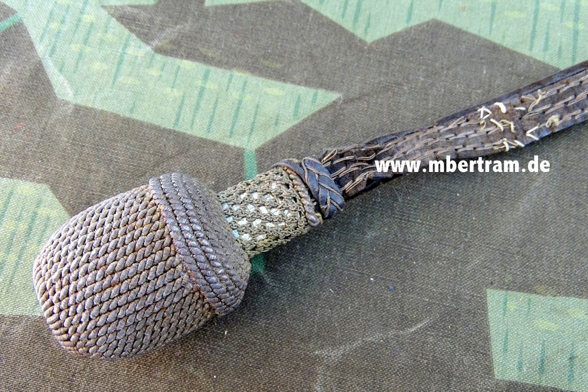 Wehrmacht Offiziers Portepee für Säbel und Seitengewehr, schmal, 3 Durchzüge