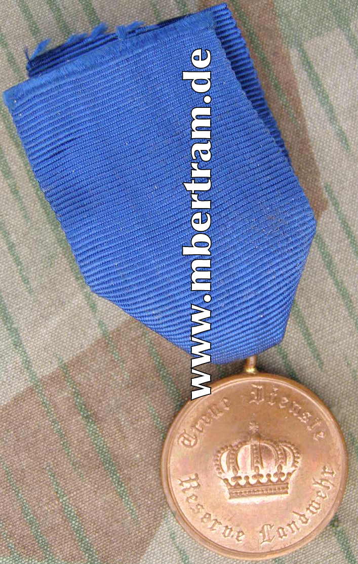 Landwehr Dienstauszeichnung 2.Klasse 1913. Kupfer m. Rand