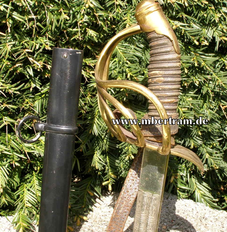 10304-3 Extra-Kürassier-Degen M 1854 -Klingenätzung, Portepee.