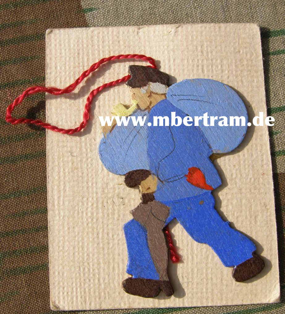 WHW Abzeichen " Der Wuppertaler Bandwirker " Holzfigur