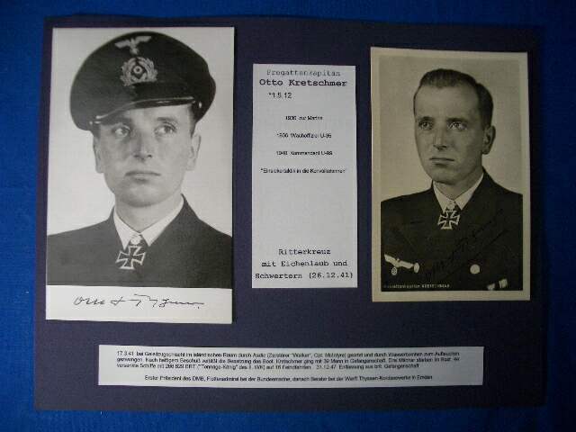 2x Originalsignatur Otto Kretschmer, RK Eichenl., Schwerter