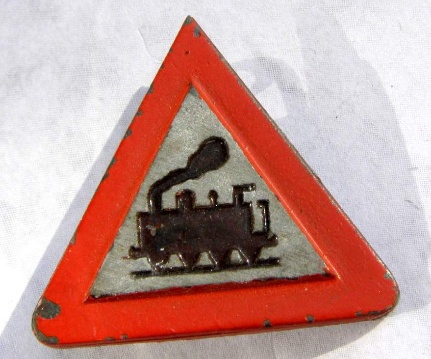 III. Reich WHW 1939, Verkehrsschild "Eisenbahnübergang"