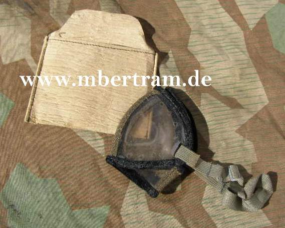 Staubbrille Wehrmacht, Augenschützer 42,  Tropen / Afrikakorps mit sandfarbenem Pappumschlag