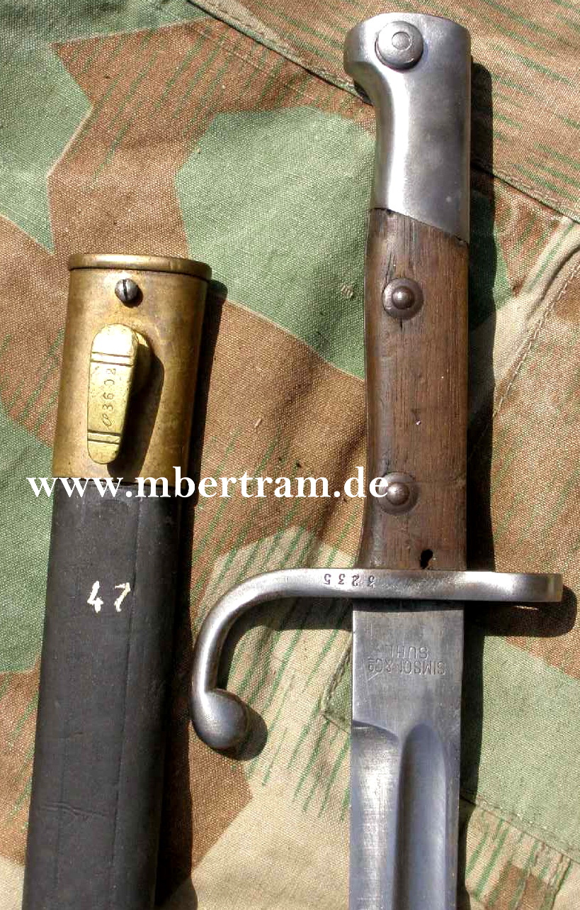 Bajonett Mauser 1908, Lederscheide," Simson &amp; Co Suhl"