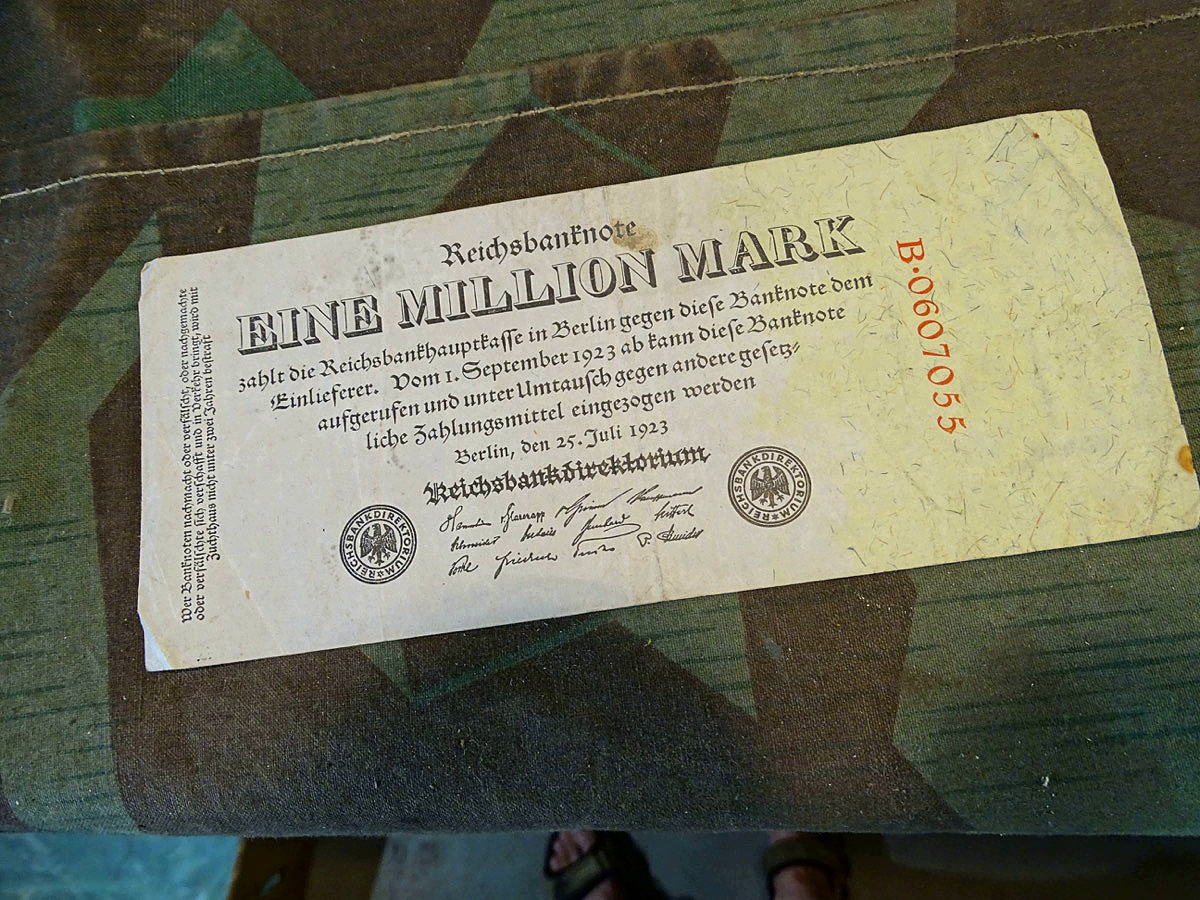 1 Million Reichsmark,  Original Geldschein goldene 20 `er Jahre und Inflationszeit... 