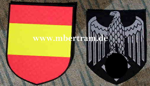 Replik: 1 Paar Helmwappen spanische Freiwillige in Wehrmacht u.SS