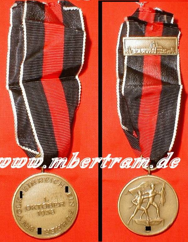 MEDAILLE 1. OKTOBER 1938 MIT SPANGE PRAGER BURG