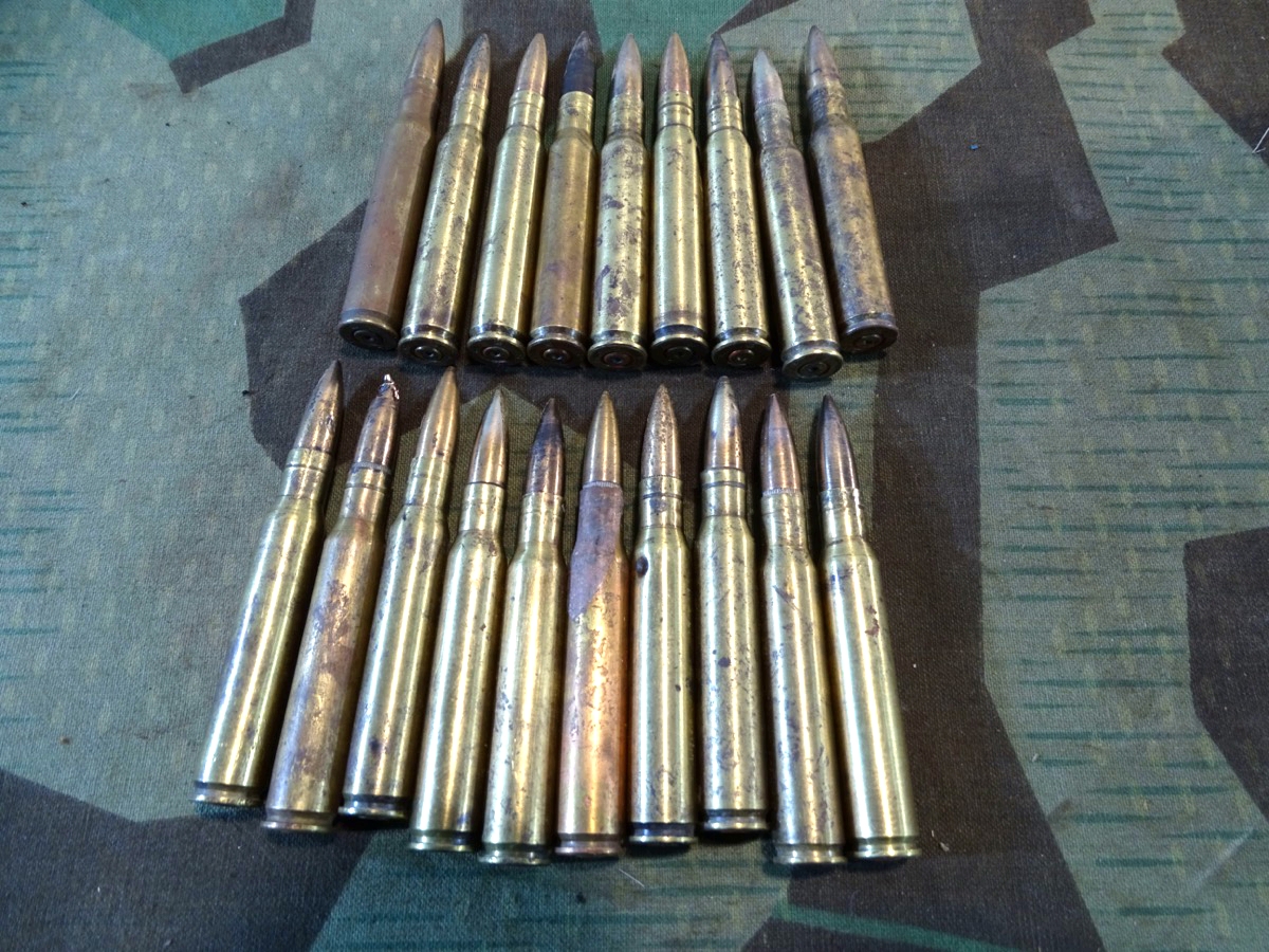 19 Stück US Deko Patronen cal. 30-06, 50er Jahre, alle SL (St. Louis Ordnance Plant)