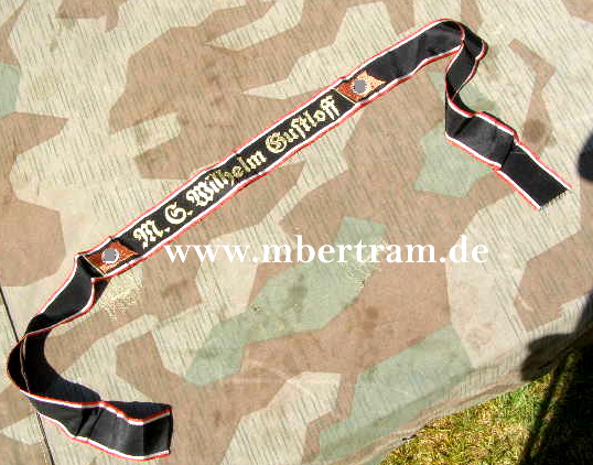 8325-1 KDF Mützenband "MS Wilhelm Gustloff" SELTEN!!!