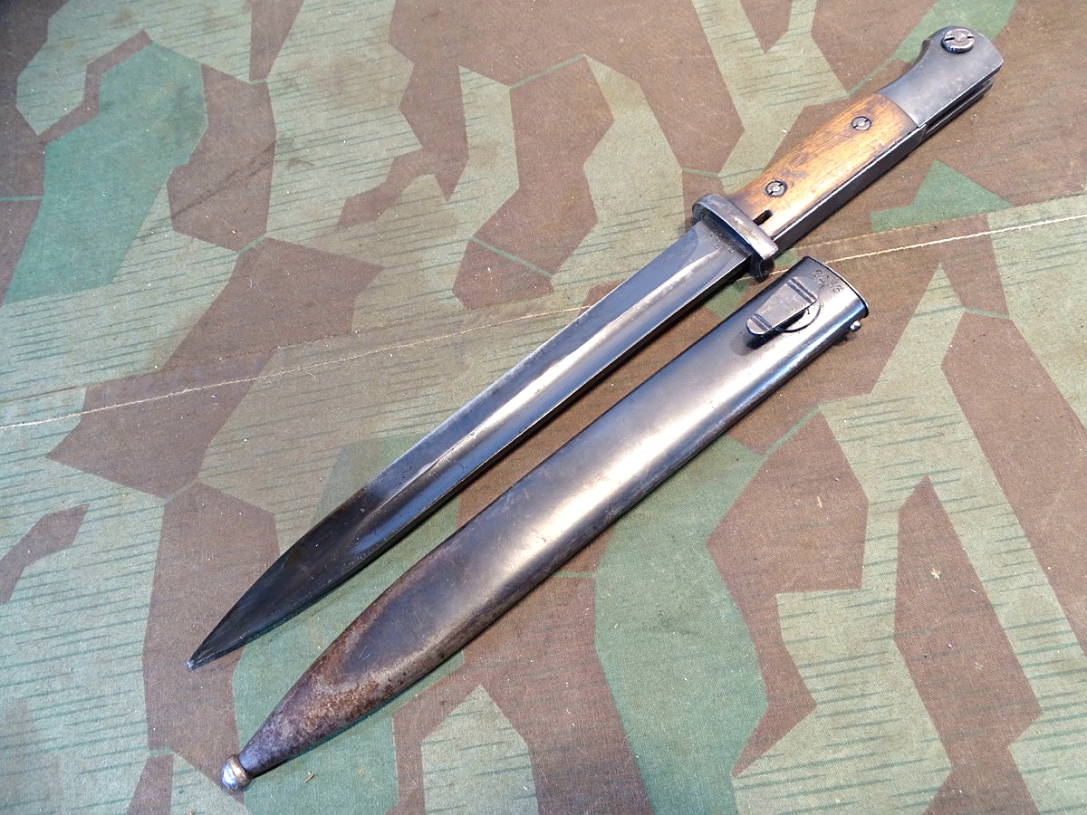 Seitengewehr 84/98, 2. WK, S/173 G, ( A. Coppel / Alcoso - Solingen ) nrgl. Holzgriffschalen