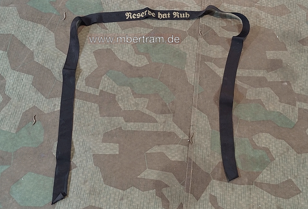 Kriegsmarine Mützenband "Reserve hat Ruh"
