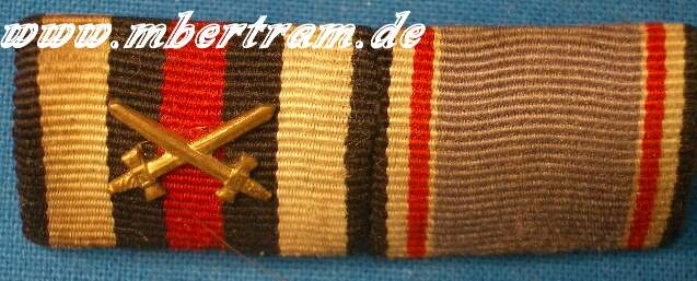 2er Bandspange, Ehrenkr. F. Frontk. und Luftschutz Medaille