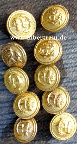 10 Stück Kriegsmarine/Reichsmarine Knöpfe 24mm.
