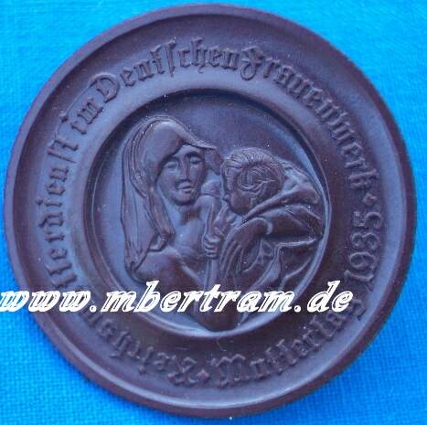 Plakette Muttertag 1935, Reichsmütterdienst, Kunststoff