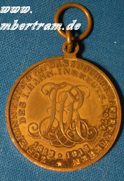 100 Jähr. Bestehen 1. Hann.Inf.Rgt. No.74 1813-1913
