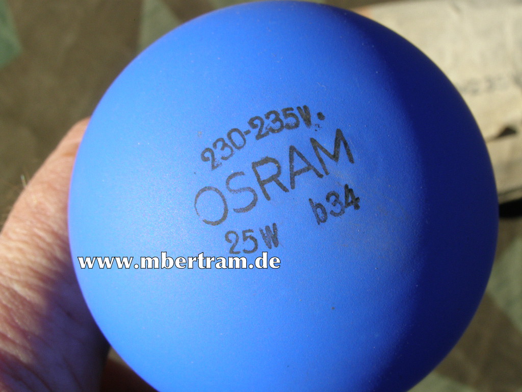 Osram Luftschutz Lampe, 220-230 V, 25 W um 1944/45
