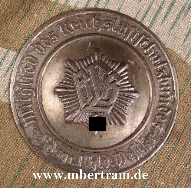 Türplakette: Mitglied des Reichsluftschutzbundes