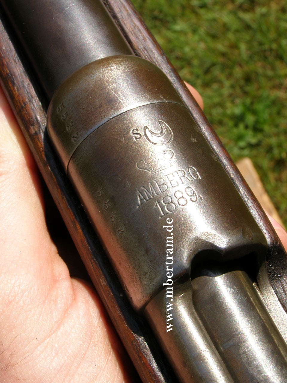 10238-12 Deko Gewehr 88, Hst.: Amberg 1889, Deutsches Visier
