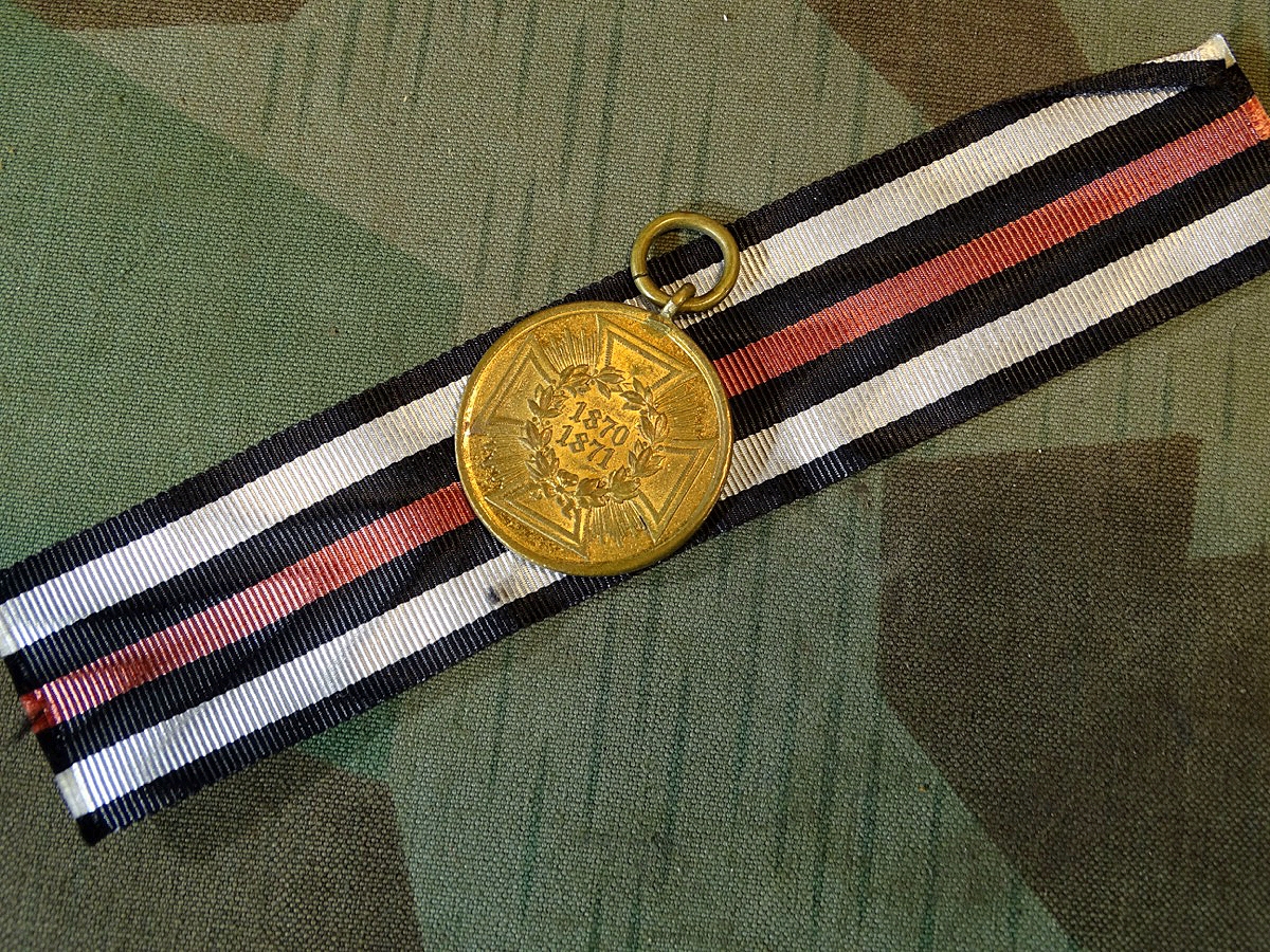 Kriegsdenkmünze 1870/71, Buntmetall mit Band, Buntmetall