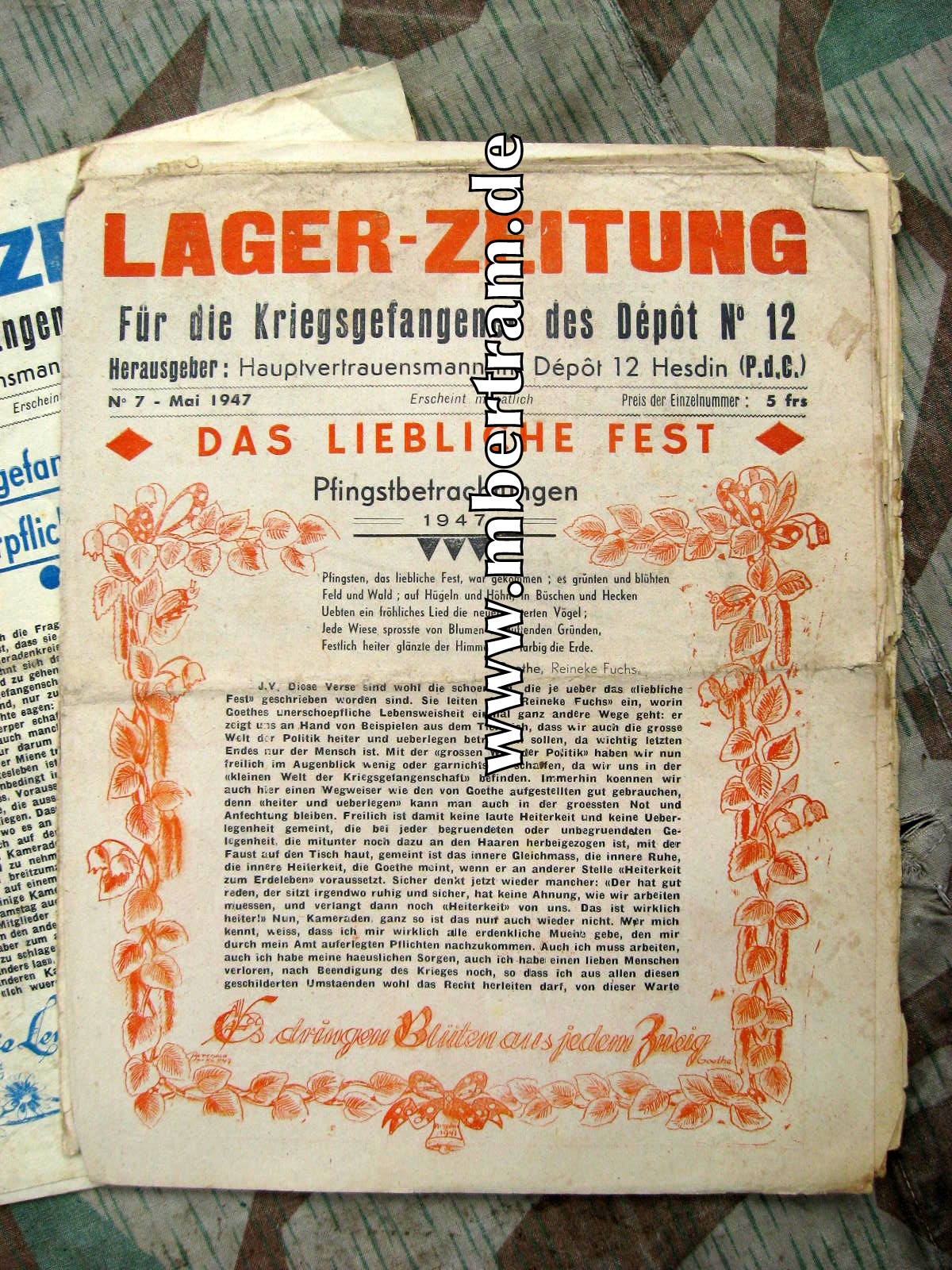 12982-9 Kriegsgefangenen Zeitung, Depot No. 12, Hesdin 1946/47/48