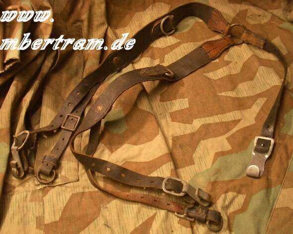 Wehrmacht Y-Riemen, Koppeltragegestell, schwarzes Leder