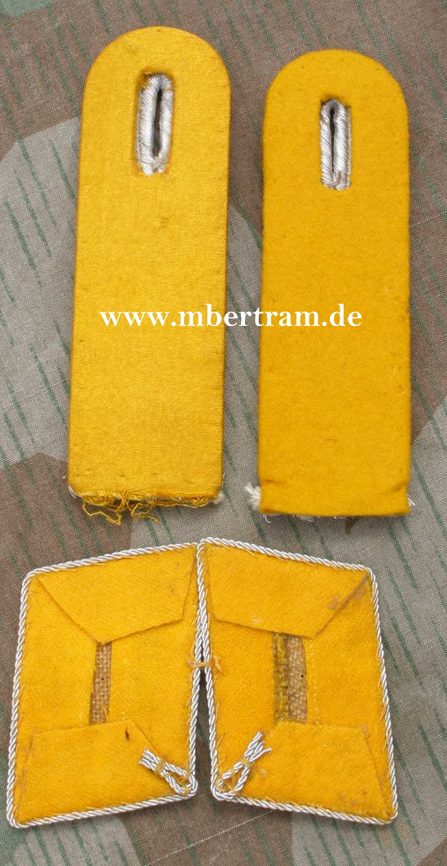Paar Kragenspiegel u Schulterklappen Luftwaffe, Leutnant