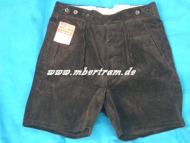 HJ / DJ kurze schwarze Cordhose, Neu, mit Herstelleretikett
