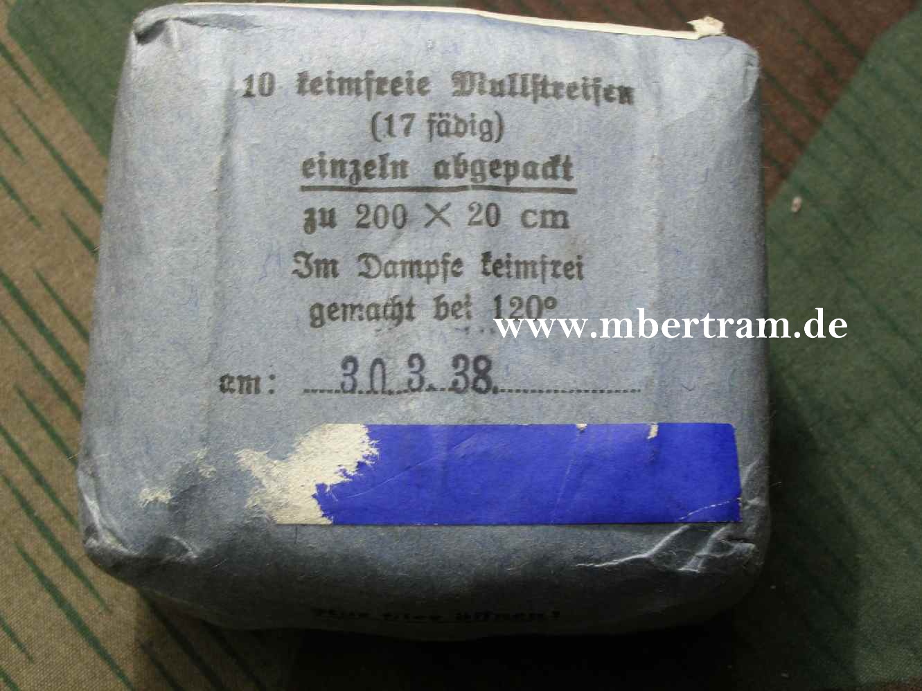 Wehrmacht: 10 Keimfreie Mullstreifen.