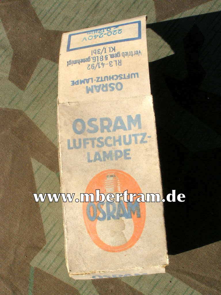 13551-6 Osram Luftschutz Lampe, 25 W, Verpackung, Anleitung