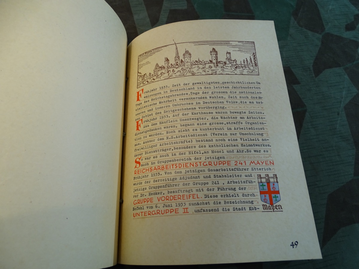 Gau Chronik über die Anfänge des Arbeitsgaues XXIV Mittelrhein. Seltenes und aufwendig gestalltetes Buch-