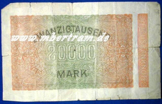 Reichsbanknote 20.000 Mark, Originalschein 20er Jahre