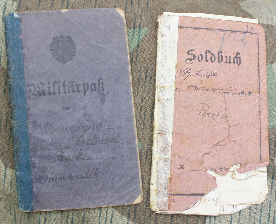 Militärpass/Soldbuch 6. Komp. Lothr.Inf. Rgt. 130. EK 2