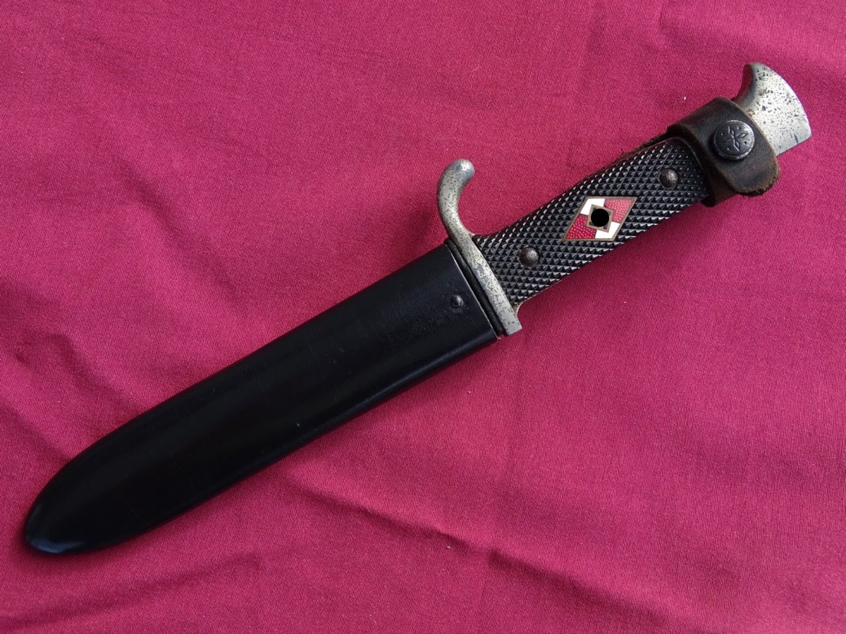 HJ Messer / Fahrtenmesser / HJ Dolch, RZM M7/66 Carl Eickhorn 1941 mit Devise