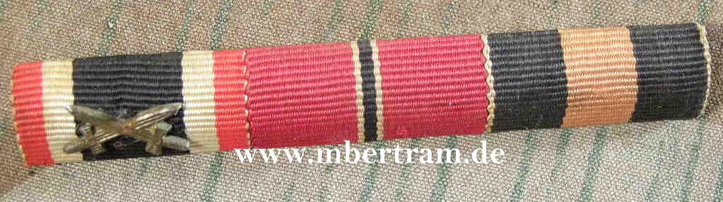 3er Bandspange mit KvK, Ostmed, Med. 1.Okt.38