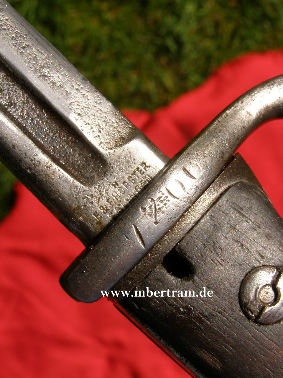 10374-7 Gekürztes preuss. Seitengewehr M 1898, Scheide. Hörster, Selten