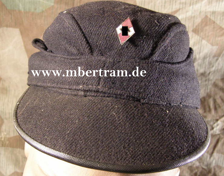 9358-1 Dunkelblaue HJ Skimütze, Zustand 2, getragen