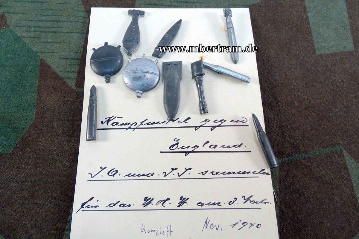 WHW - GESCHOSSE UND MUNITION. Nov.1940. komplette Serie 8 Abz.