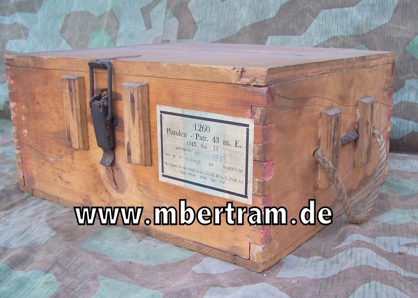 Wehrmacht Patronenkasten 900 für 1260 Patr.8 x 33,ausgesucht!