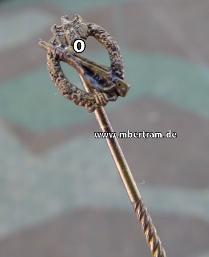 Infanteriesturmabzeichen in Bronze -Miniatur, 9 mm, Buntmetallfertigung