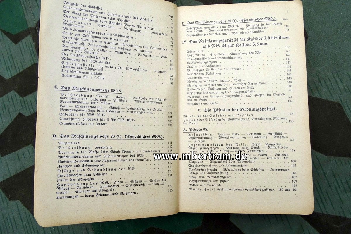15815-6 Dienstanweisung: Waffentechnischer Leitfaden für die Ordnungspolizei, 1940, SELTEN