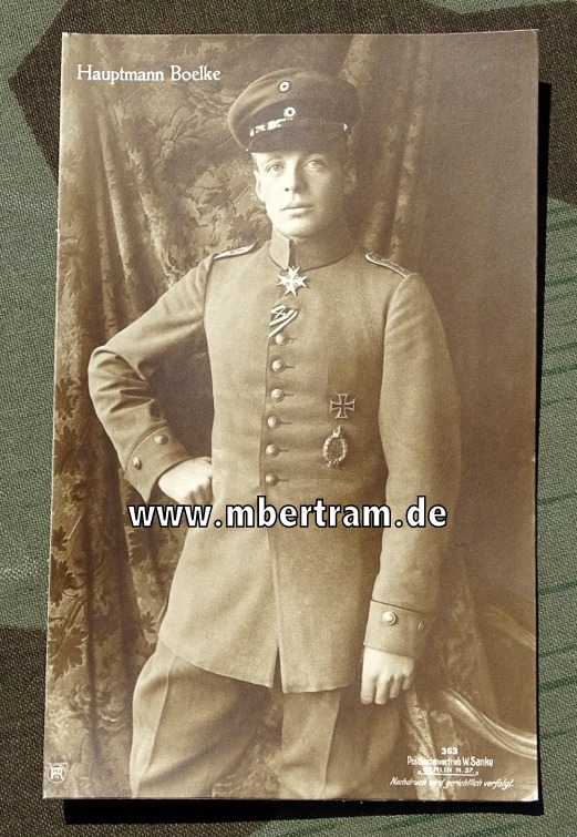 Portrait Postkarte Hauptmann Boelcke