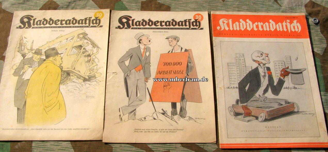 11148-8 9 Ausgaben, Satireheft " Kladderadatsch" 1 9 4 1